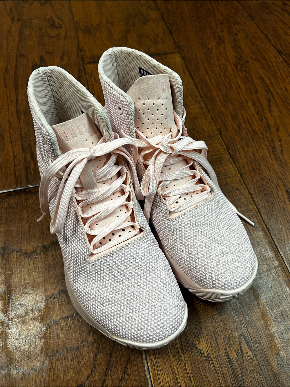 Nobull project superfabric High-Top gym dusty pink trainers sneakers